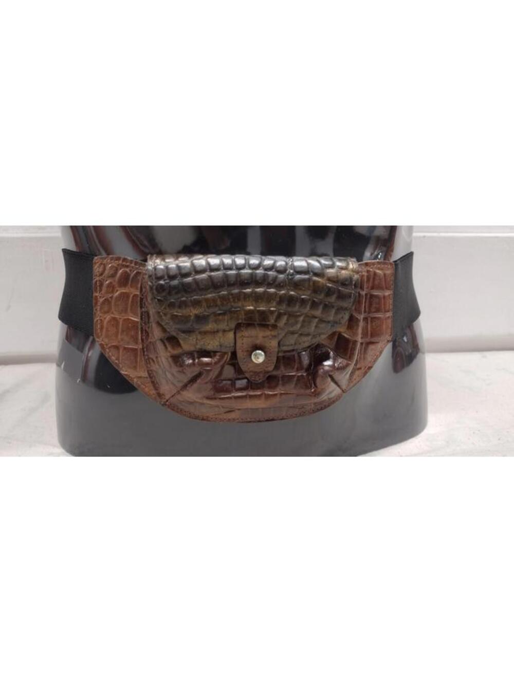 Fanny Pack Belt Crocodile Faux Vinyl Unisex Bag byOmega ID. 1980s fanny vintage